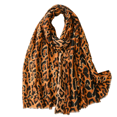 Cheetah Scarf With Fringe