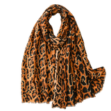 Cheetah Scarf With Fringe