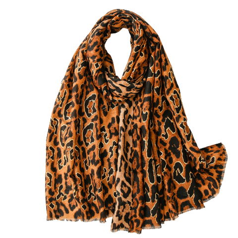 Cheetah Scarf With Fringe