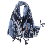 Navy And Blue Pattern Scarf