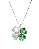 Peridot Swarovski Crystal Clover Pendant Necklace