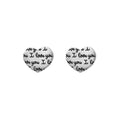 Sterling Silver I Love You Heart Stud Earrings