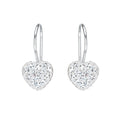 White Cubic Zirconia Heart Sterling Silver Earrings