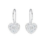 White Cubic Zirconia Heart Sterling Silver Earrings