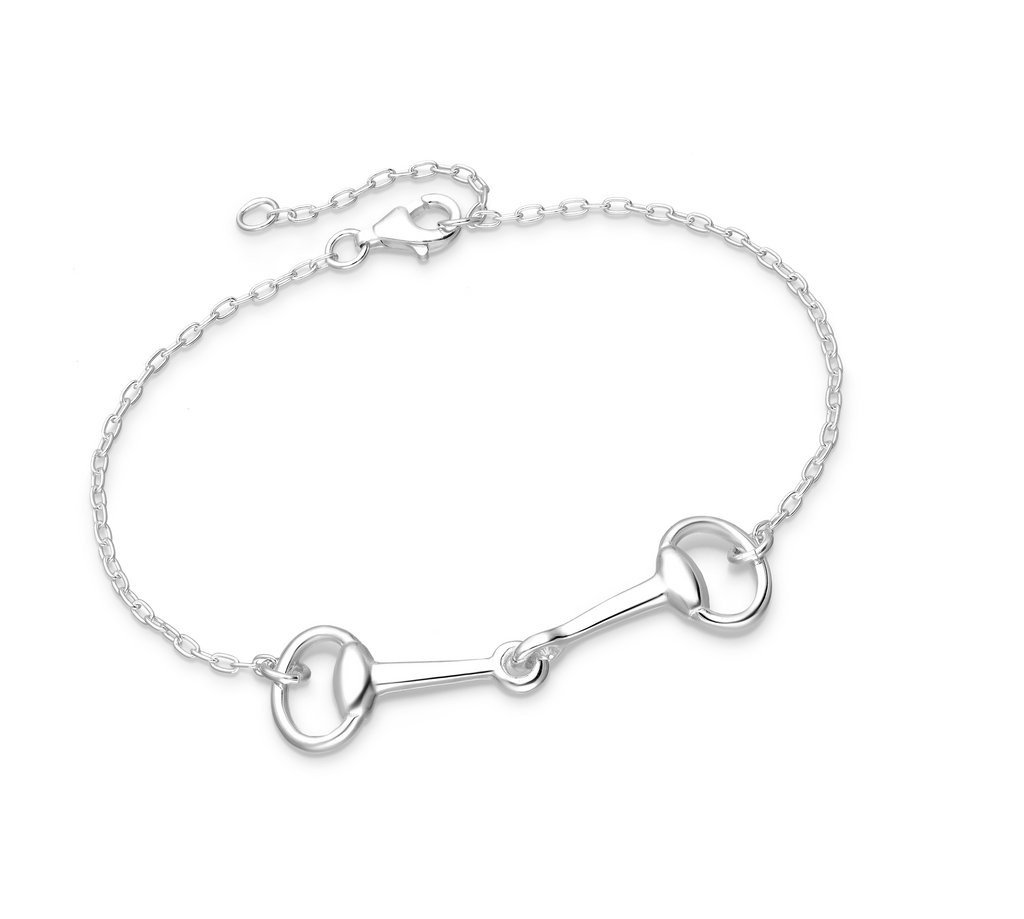Sterling Silver Bracelet Snaffle Horse Bit Link Equestrian Jewelry 7.5