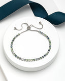 Blue   green Mix Swarovski Crystal Adjustable Tennis Bracelet
