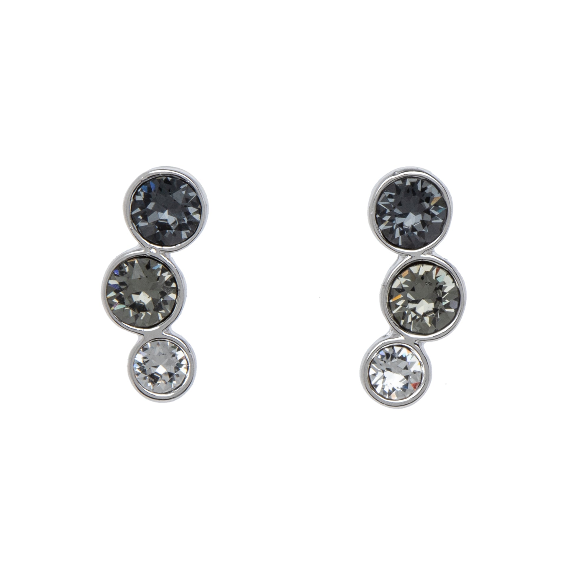 Silvernight Graduated Ombre Swarovski Crystal Stud Earrings