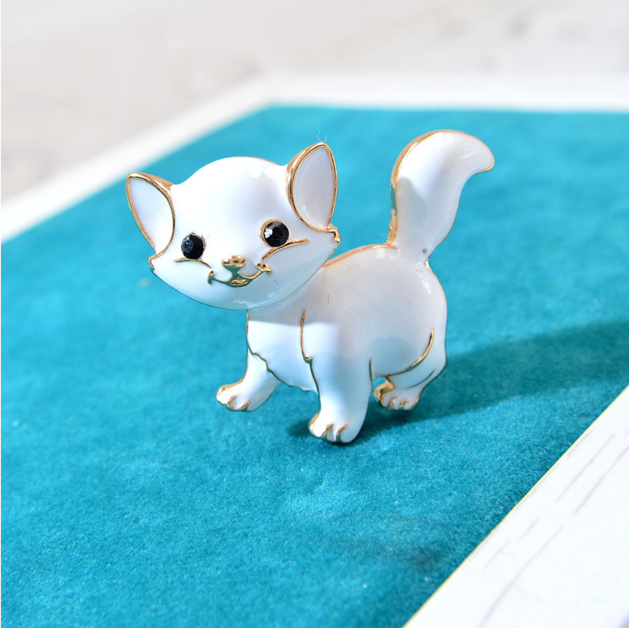 White Kitten Brooch