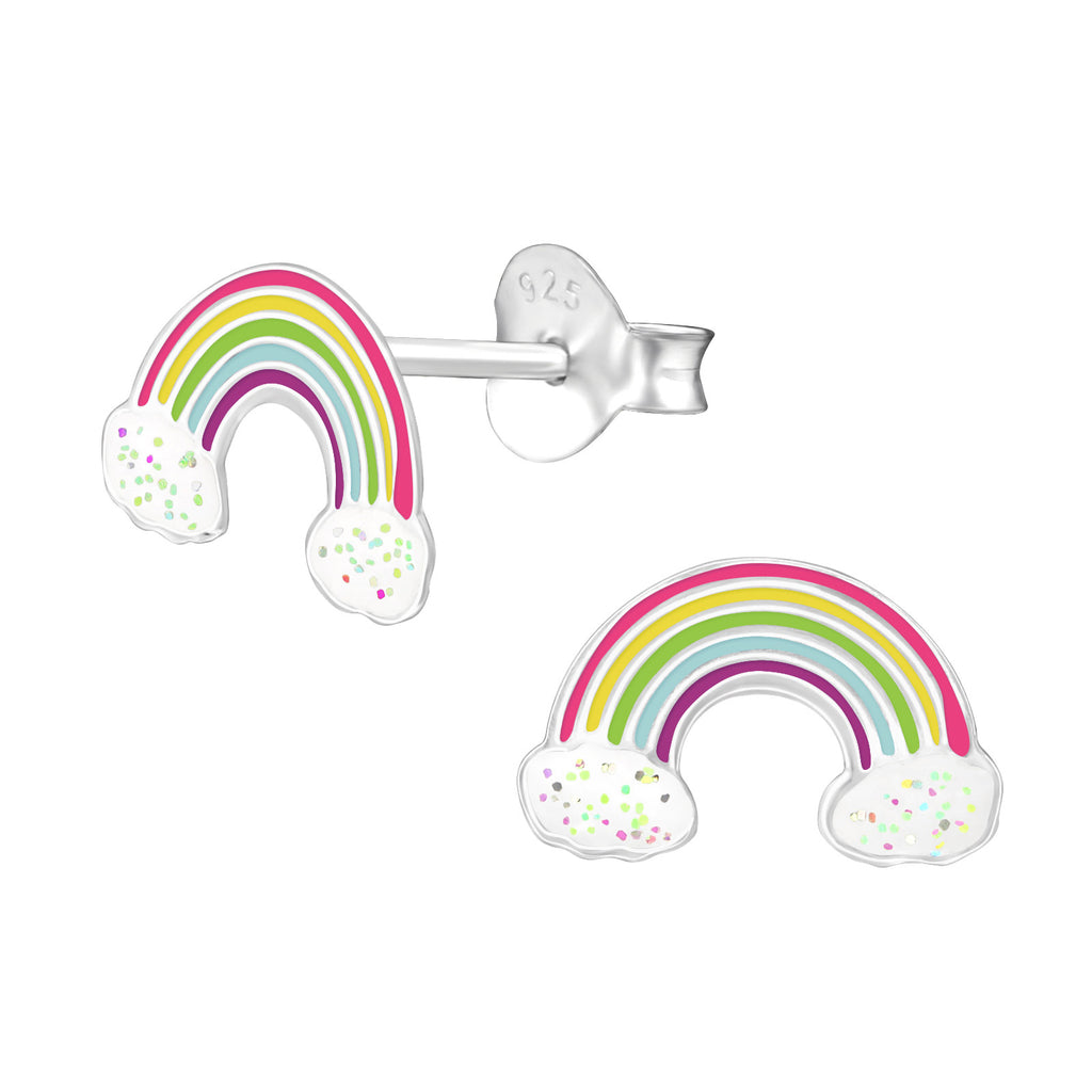 Sterling Silver Rainbow cute Stud Earrings