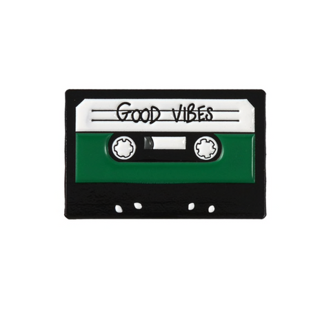 Good Vibes Only Cassette Tape Brooch