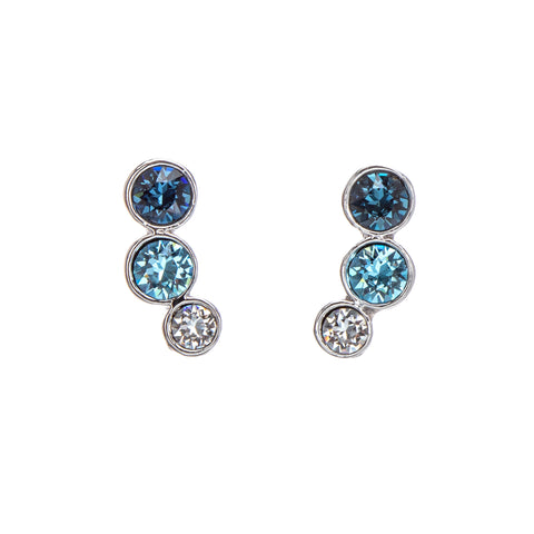 Swarovski Crystal Blue Graduated Stud Earrings