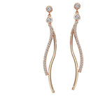 Rose Goldtone   Swarovski Crystal Curved Earrings
