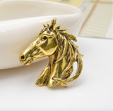 Brass Goldtone Horse Brooch