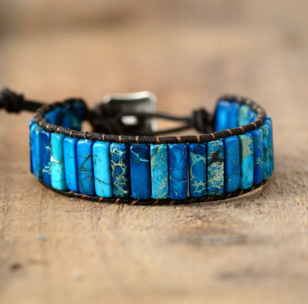 Blue Jasper Stone Rectangular Bracelet