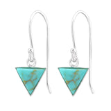 Sterling Silver   Turquoise Triangle Drop Earrings