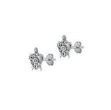 Sterling Silver Mandala Turtle Stud Earrings