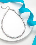 Silvertone & Aurora Borealis Crystal Collar Tennis Necklace