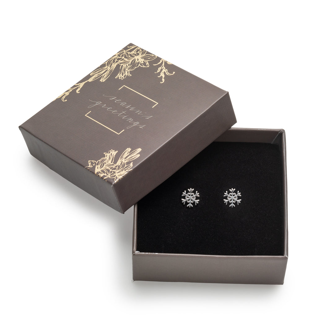 Holiday Gift Box with Snowflake Stud Earrings