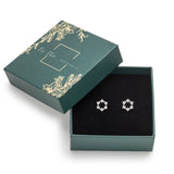 Holiday Gift Box with Wreath Swarovksi Crystal Stud Earrings