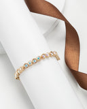 Goldtone & Aurora Borealis Swirled Crystal Tennis Bracelet