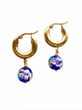 BOUCLES D'OREILLES FLEUR VERRE