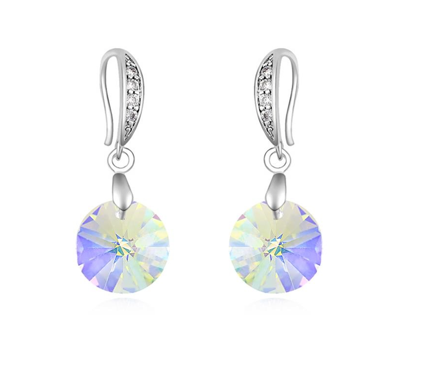 Aurora Borealis   Pave Swarovski Crystal Drop Earrings