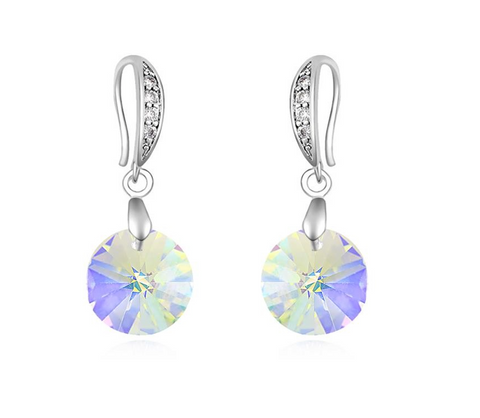 Aurora Borealis   Pave Swarovski Crystal Drop Earrings