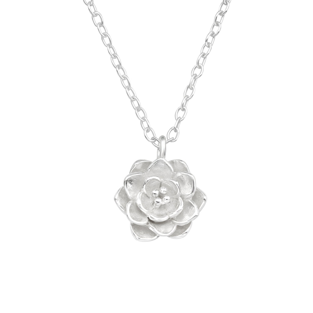 Sterling Silver dainty rose Pendant Necklace