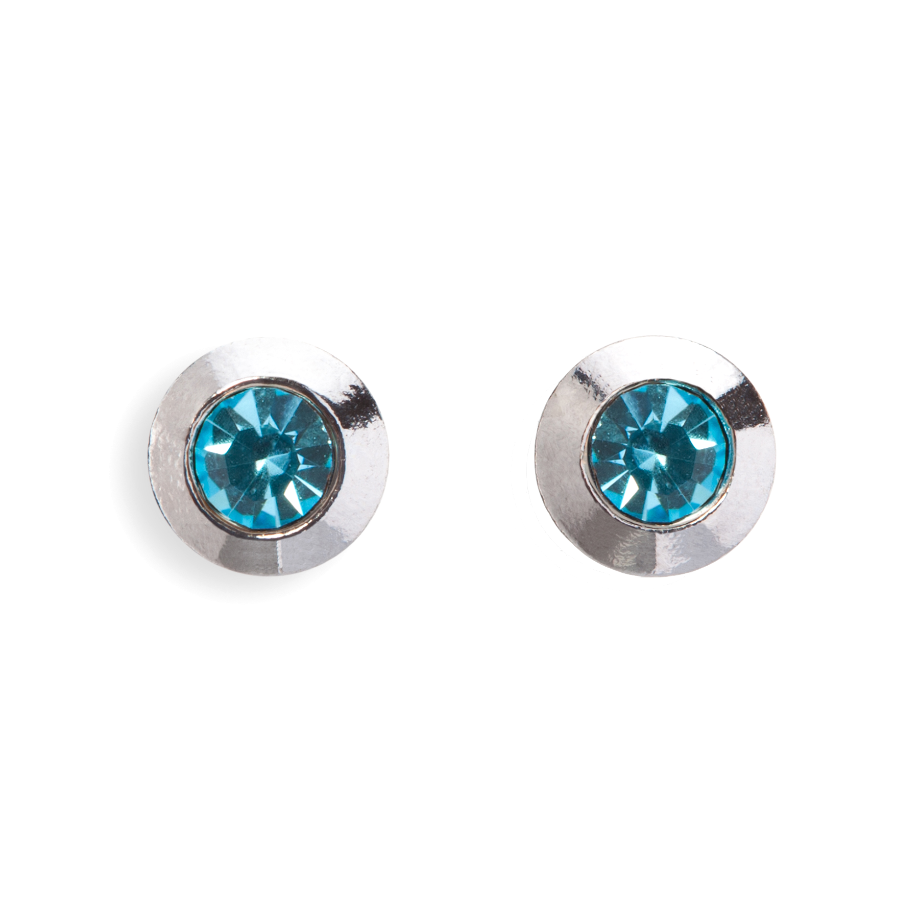 Dainty Aqua Swarovski Crystal Stud Earrings