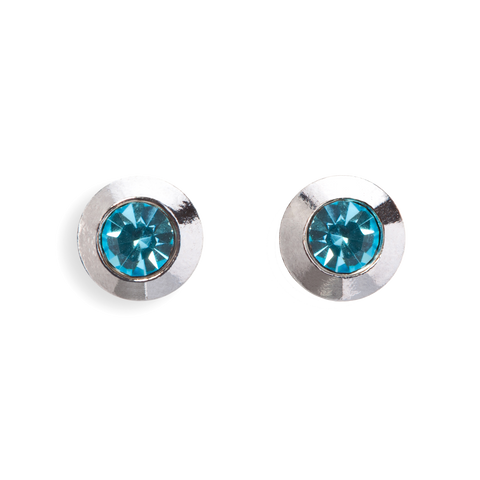 Dainty Aqua Swarovski Crystal Stud Earrings