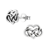 Sterling Silver Celtic Heart Stud Earrings