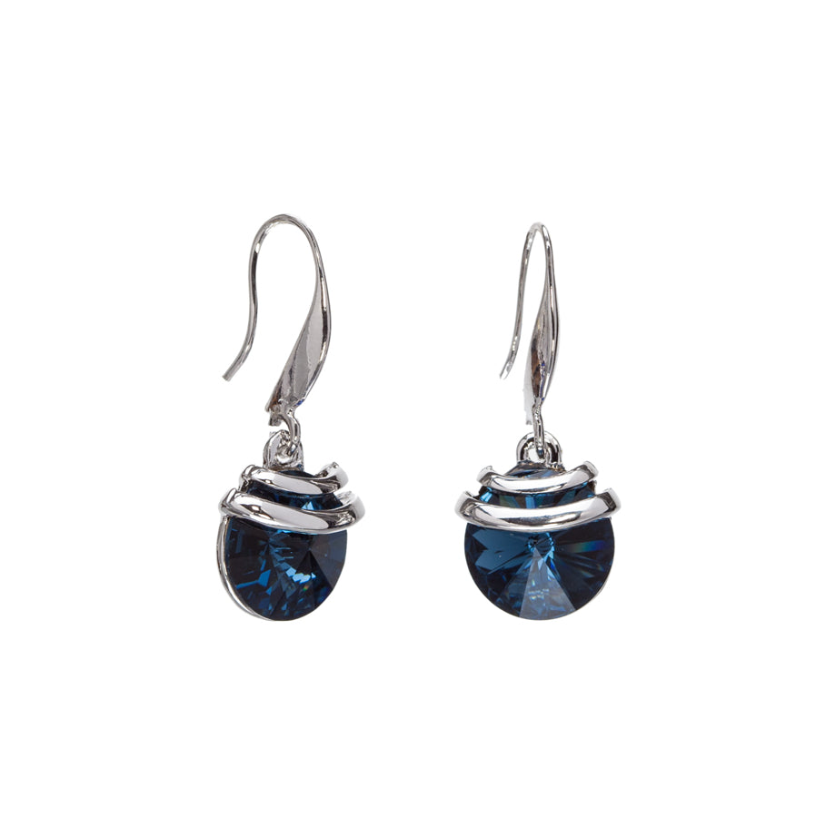 Denim Swarovski Crystal Spring Drop Earings