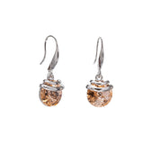 Light Silk Swarovski Crystal Springdrop Earrings