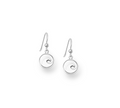 Sterling Silver Cutout Wave Circle Drop Earrings