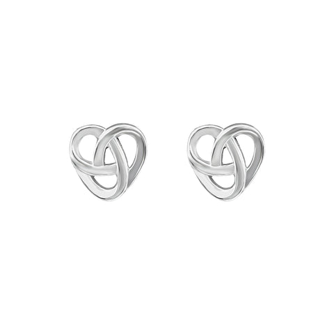 Sterling Silver Infinity heart celtic push back earrings