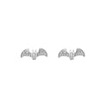 Sterling Silver midnight bat earrings encrusted with CZ