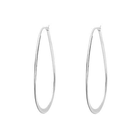 Sterling Silver Flat Huggie Hoop Earrings