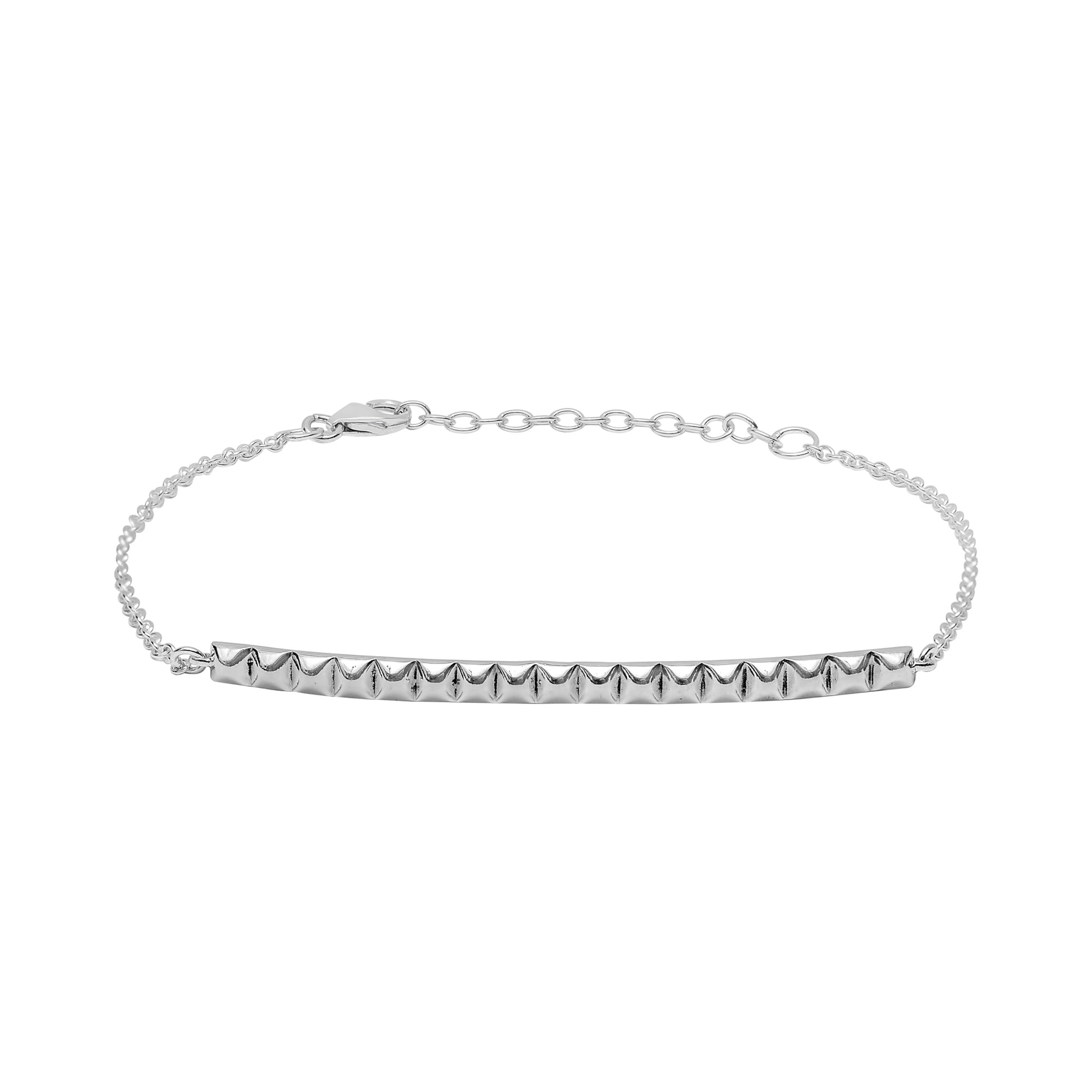 Sterling Silver Pyramid bar bracelet