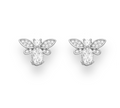 Sterling Silver statement bee push back earrings encrusted with CZ