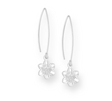 Sterling Silver Tropic flora hook drop earrings