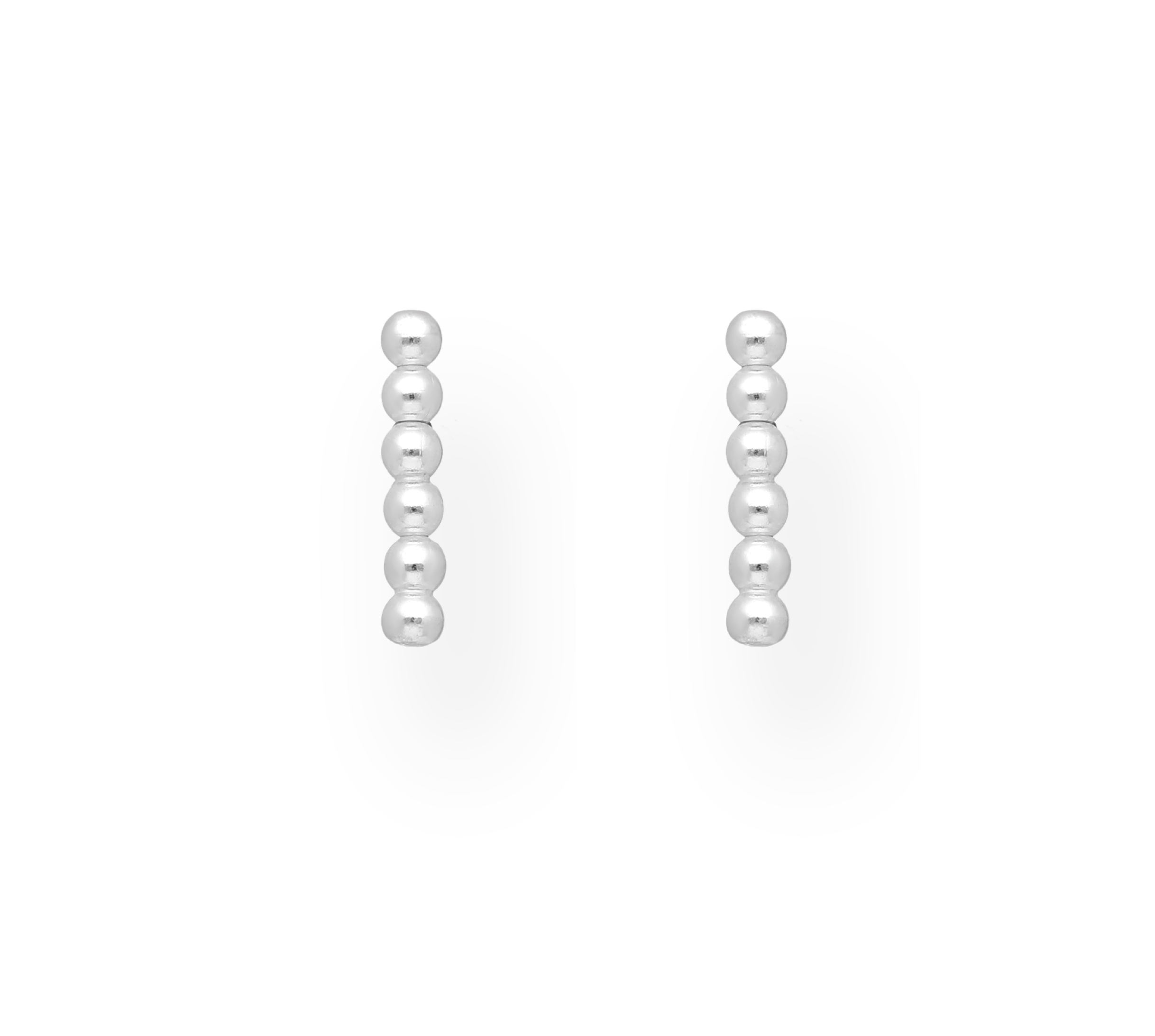 Sterling Silver Geometric ball bar Stud Earrings