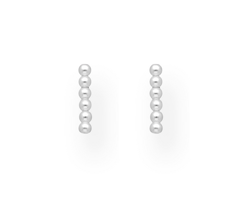 Sterling Silver Geometric ball bar Stud Earrings