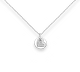 Sterling Silver Dual heart pendant necklace encrusted with CZ