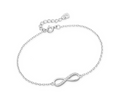 Sterling Silver Infinity CZ encrusted charm bracelet