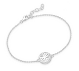 Sterling silver flower of life charm bracelet