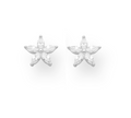 Sterling silver five pointed flower stud earring with CZ