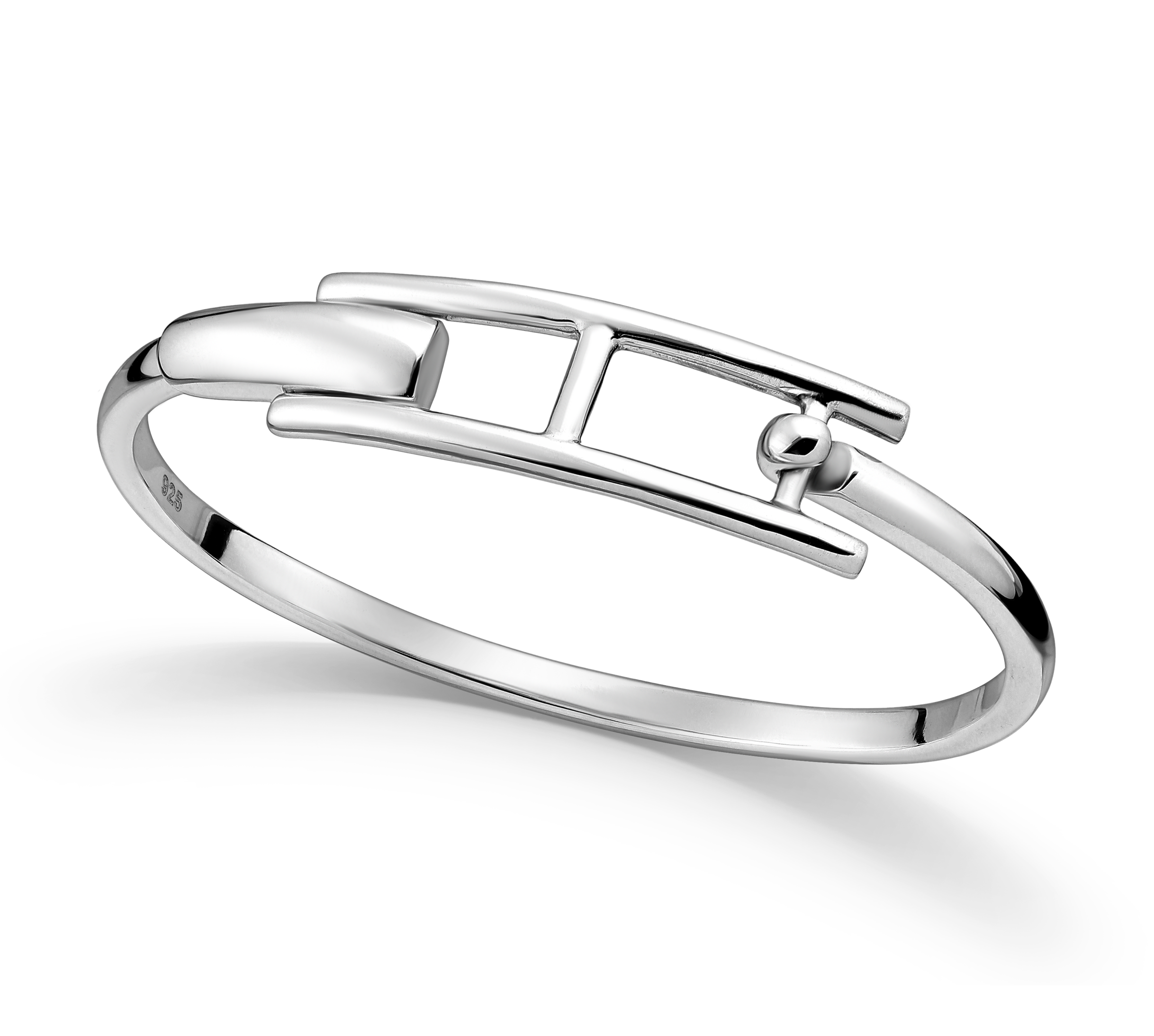 Sterling Silver Geometric statement bangle bracelet