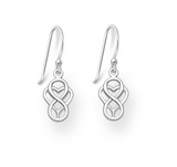 Sterling Silver Infinity Heart Drop Earrings