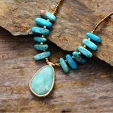 Jasper Amazonite Bohemian Necklace