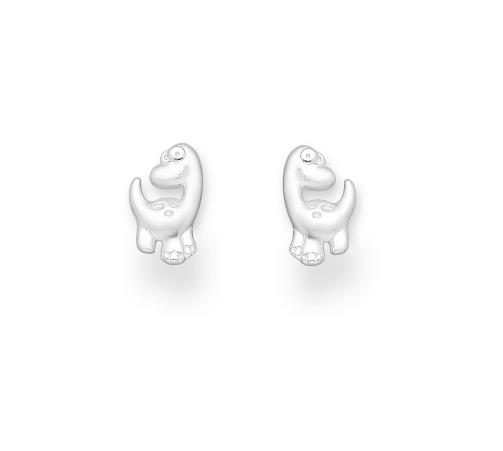 Sterling Silver Cute Dinosaur Stud Earrings